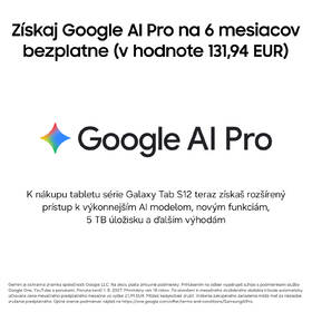 Tablet Samsung Galaxy Tab S12+ 5G 12 GB / 256 GB + dotykové pero strieborný

 obrázok produktu 4 z 24