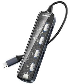 USB Hub Recci RH-19 5v1 USB-C hub čierny

 obrázok produktu 1 z 4