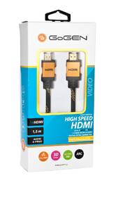 Kábel GoGEN HDMI 2.0, 1,5m, opletený, pozlátený, s ethernetom čierny

 obrázok produktu 2 z 2