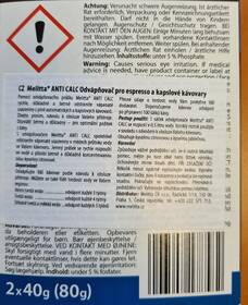 Odvápňovač pre espressá Melitta Anti calc Espresso 2x40g 

 obrázok produktu 1 z 1