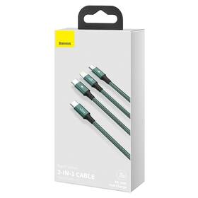 Kábel Baseus Rapid Series 3v1 USB-C (Micro USB/Lightning/USB-C) PD 20W 1,5m zelený

 obrázok produktu 9 z 10
