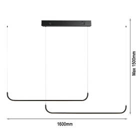 Závesné svietidlo IMMAX NEO LITE PATTINI SMART, dvojité, 56W, BEACON, Wi-Fi, Tuya čierne

 obrázok produktu 3 z 10