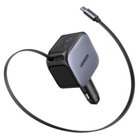 Adaptér do auta UGREEN 2×USB-C, USB, 145W, so zaťahovacím káblom sivý

 obrázok produktu 1 z 6