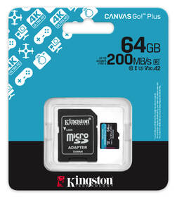 Pamäťová karta Kingston MicroSDXC 64GB U3 UHS-I (200R/160W) + adaptér 

 obrázok produktu 4 z 4