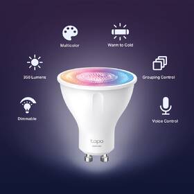 Inteligentná žiarovka TP-Link Tapo L630, Smart Wi-Fi, GU10, 3,7W, RGB 

 obrázok produktu 4 z 7