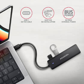 USB Hub Axagon 4x USB/USB-C, kábel USB-C 19cm čierny

 obrázok produktu 2 z 4