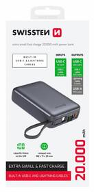 Powerbank Swissten s integrovanými káblami USB-C a Lightning, 20000 mAh strieborný

 obrázok produktu 3 z 3