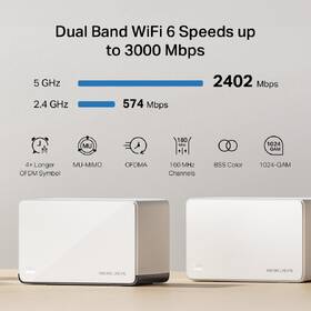 Kompletný Wi-Fi systém Mercusys Halo H85X AX3000 Mesh Wi-Fi 6 (2 ks) biely

 obrázok produktu 4 z 9