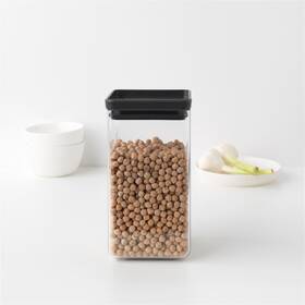 Dóza na potraviny Brabantia Square 1,6 l, dark grey čierna/priehľadná

 obrázok produktu 4 z 5