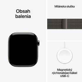 Inteligentné hodinky Apple GPS + Cellular 46mm bridlicovo sivý titán - bridlicovo sivý milánsky ťah - S/M 

 obrázok produktu 7 z 7