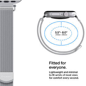 Remienok Spigen Metal Band na Apple Watch 42/41/40mm strieborný

 obrázok produktu 10 z 14