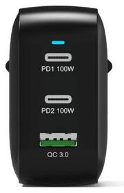 Nabíjačka do siete PORT CONNECT GaN2 100W, 2x USB-C PD a USB-A QC čierny

 obrázok produktu 3 z 8