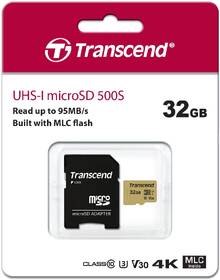 Pamäťová karta Transcend 500S microSDHC 32GB UHS-I U3 (Class 10) (95R/60W) + adapter 

 obrázok produktu 1 z 1