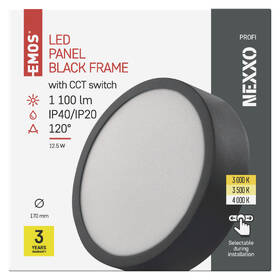 LED stropné svietidlo EMOS Nexxo, kruh, 12,5 W, CCT čierne

 obrázok produktu 2 z 2