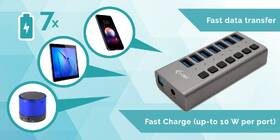 USB Hub i-tec 7x USB 3.0, 36W strieborný

 obrázok produktu 4 z 4