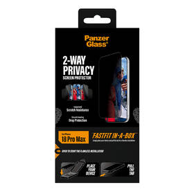Tvrdené sklo PanzerGlass Privacy na Apple iPhone 18 Pro Max s bezprašným instalačním boxem čierne

 obrázok produktu 8 z 8