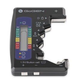 Tester akumulátora GoGEN BTD01, AA, AAA, C, D, 9V, gombíkové batérie 

 obrázok produktu 3 z 3