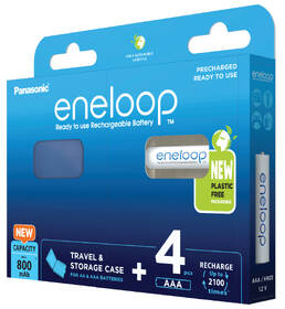 Batéria nabíjacia Panasonic Eneloop AAA, HR03, 800mAh, Ni-MH, blister 4ks + Cestovné puzdro na 4ks nabíjacích batérii 

 obrázok produktu 1 z 4