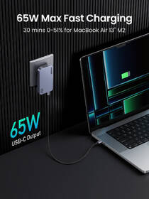 Nabíjačka do siete UGREEN 65W GaN Tech Ultra-Slim strieborná

 obrázok produktu 4 z 10