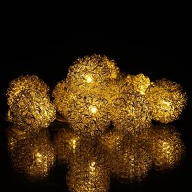 Vianočné osvetlenie RETLUX RXL 493, girlanda drôtové guličky, 10 LED, teplá biela 

 obrázok produktu 3 z 4