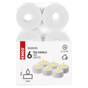LED dekorácie EMOS čajová sviečka biela, CR2032, vnútorná, vintage, 6 ks 

 obrázok produktu 3 z 3