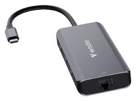 USB Hub Verbatim USB-C Essentials Multiport Hub 6 port - 3x USB 3.2 GEN 1 / HDMI /  USB-C PD / RJ-45 sivý

 obrázok produktu 1 z 5