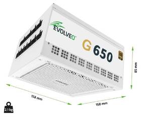 Zdroj Evolveo G650 White 80+ Gold, 650W, ATX 3.1 biely

 obrázok produktu 8 z 11
