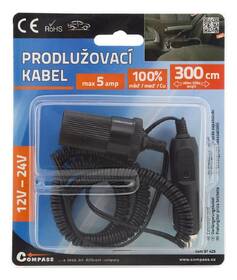 Kábel predlžovací Compass 07425 12/24V 5A 3m 

 obrázok produktu 3 z 3
