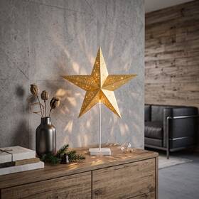 LED dekorácie Solight vánoční hvězda stolní, 10x LED, 3x AA zlatá

 obrázok produktu 1 z 6