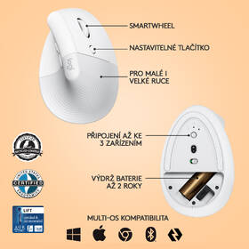 Myš Logitech Lift Vertical Ergonomic for Business biela

 obrázok produktu 6 z 9