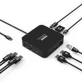 Dokovacia stanica PORT CONNECT 10v1, 2x4K Display Port, 5x USB-A, USB-C 85W PD, Ethernet, SD čierna

 obrázok produktu 5 z 10