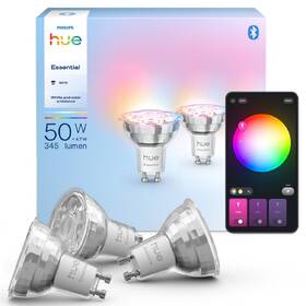 Inteligentná žiarovka Philips Essential Bluetooth, 4,7 W, GU10, White and Color Ambiance (3 ks) 

 obrázok produktu 2 z 8