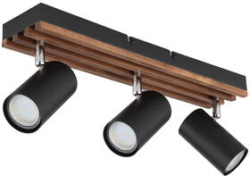LED stropné svietidlo GLOBO Kayden, 3x GU10 čierne/drevené

 obrázok produktu 2 z 5