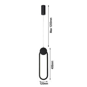 Závesné svietidlo IMMAX NEO LITE OVALE SMART 40x12cm 22W s podporou BEACON, Wi-Fi, TUYA čierne

 obrázok produktu 3 z 9