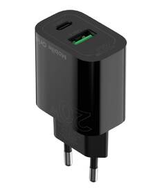 Nabíjačka do siete Mobile Origin PD20W MO12, 1x USB-A, 1x USB-C čierna

 obrázok produktu 4 z 14