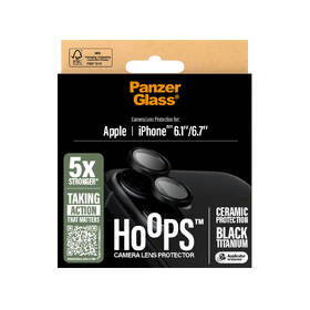 Ochranné sklo šošovky fotoaparátu PanzerGlass Hoops Ceramic na Apple iPhone 17/16/16 Plus čierne

 obrázok produktu 2 z 3