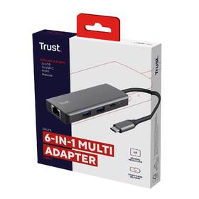 USB Hub Trust DALYX, 6-in-1 USB-C Multi-Port strieborný

 obrázok produktu 11 z 11