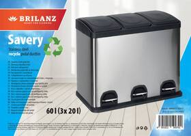 Odpadkový kôš na triedený odpad BRILANZ SAVERY 60 l (3 x 20 l) čierny/nerez

 obrázok produktu 1 z 8