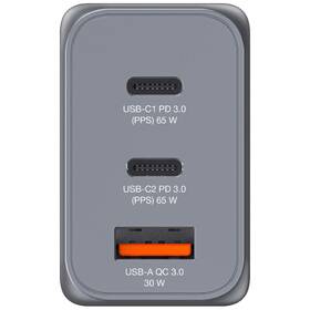 Cestovný adaptér Verbatim GNC-65 GaN 65W, 2x USB-C PD 65W, 1x USB-A QC 3.0 strieborný

 obrázok produktu 1 z 6