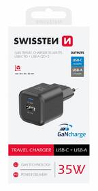 Nabíjačka do siete Swissten GAN 1x USB-C 35W PD + 1x USB-A 27W QC čierna

 obrázok produktu 1 z 1