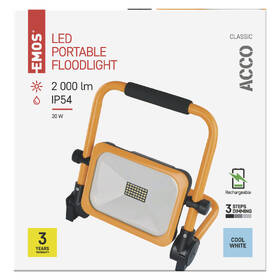 Reflektor EMOS Acco, 20W, nabíjací, prenosný, studená biela žltý

 obrázok produktu 2 z 2