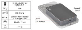 Powerbank EMOS WI 1046, 10 000 mAh, 20 W+Wireless sivý

 obrázok produktu 17 z 19