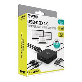 Dokovacia stanica PORT CONNECT 10v1, 2x4K Display Port, 5x USB-A, USB-C 85W PD, Ethernet, SD čierna

 obrázok produktu 10 z 10