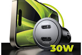 Adaptér do auta Mobile Origin Metal 30W, 2x USB-C čierny

 obrázok produktu 4 z 10
