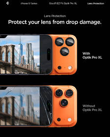 Ochranné sklo šošovky fotoaparátu Spigen tR EZ Fit Optik Pro XL na Apple iPhone 17 Pro oranžové

 obrázok produktu 14 z 15