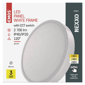 LED stropné svietidlo EMOS Nexxo, kruh, 28,5 W, CCT biele

 obrázok produktu 2 z 2