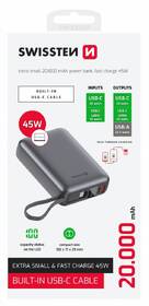 Powerbank Swissten s integrovaným káblom USB-C, 45W 20000 mAh strieborný

 obrázok produktu 6 z 6