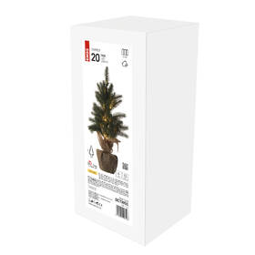 LED dekorácie EMOS 20 LED vianočný stromček, 52 cm, 3x AA, vnútorná, teplá biela, časovač 

 obrázok produktu 3 z 3