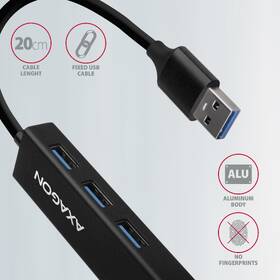 USB Hub Axagon USB 3.2 Gen 1 húb, 3x USB-A + Gigabit Ethernet, kábel USB-A 20cm čierny

 obrázok produktu 4 z 7