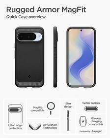 Kryt na mobil Spigen Rugged Armor MagSafe na Google Pixel 10 Pro/Pixel 10 čierny

 obrázok produktu 11 z 16